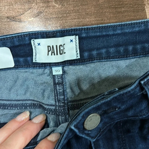 Paige Verdugo Crop Denim Jeans Size 30 Dark Wash - Picture 8 of 10